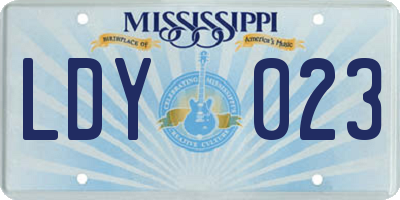 MS license plate LDY023