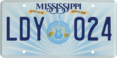 MS license plate LDY024