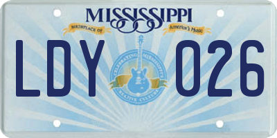 MS license plate LDY026