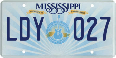 MS license plate LDY027