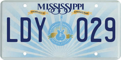 MS license plate LDY029