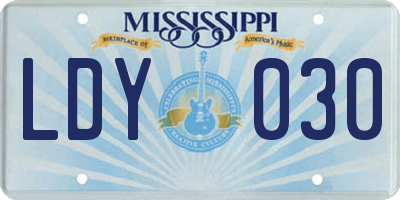 MS license plate LDY030