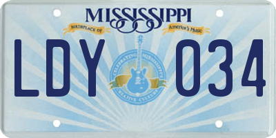 MS license plate LDY034