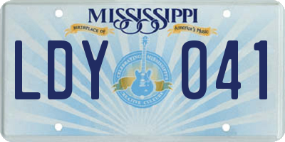 MS license plate LDY041