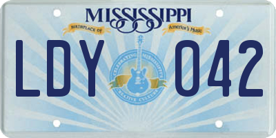 MS license plate LDY042