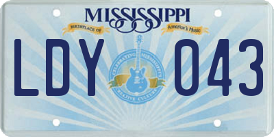 MS license plate LDY043