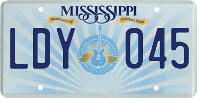 MS license plate LDY045