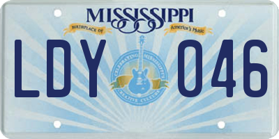 MS license plate LDY046