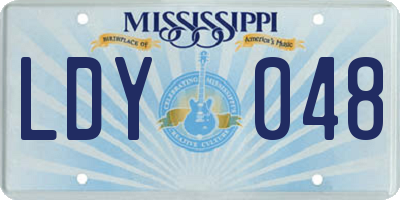 MS license plate LDY048