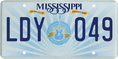 MS license plate LDY049