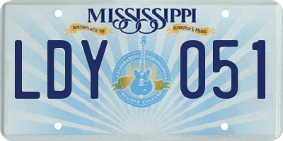 MS license plate LDY051