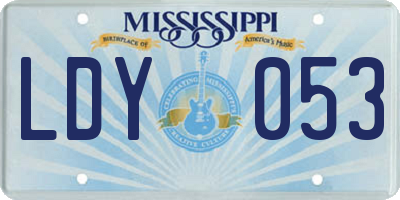 MS license plate LDY053