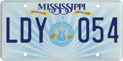 MS license plate LDY054