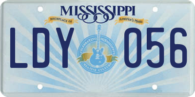 MS license plate LDY056