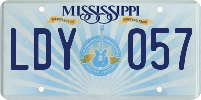 MS license plate LDY057
