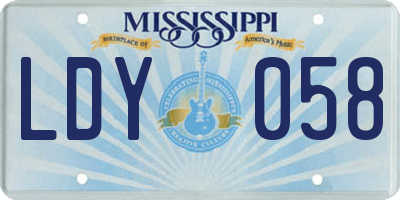 MS license plate LDY058