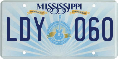MS license plate LDY060