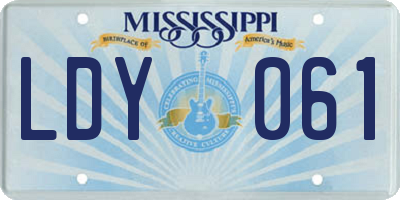 MS license plate LDY061