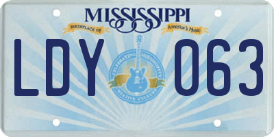 MS license plate LDY063
