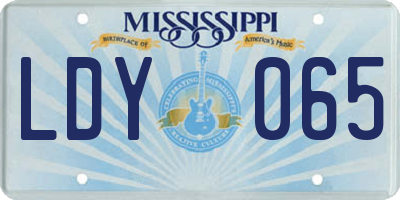 MS license plate LDY065