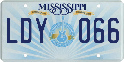 MS license plate LDY066
