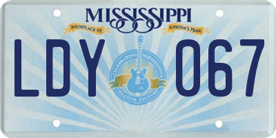 MS license plate LDY067