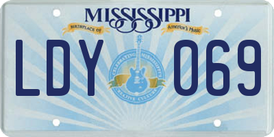 MS license plate LDY069