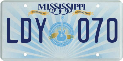 MS license plate LDY070