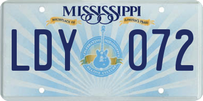 MS license plate LDY072