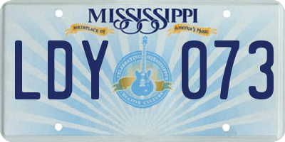 MS license plate LDY073