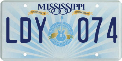 MS license plate LDY074