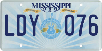 MS license plate LDY076