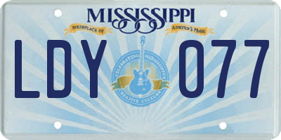 MS license plate LDY077