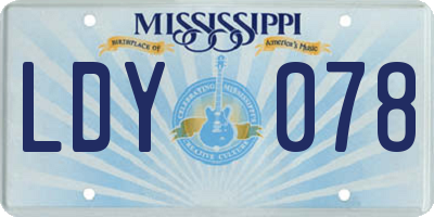 MS license plate LDY078