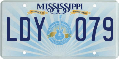 MS license plate LDY079