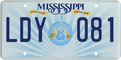 MS license plate LDY081