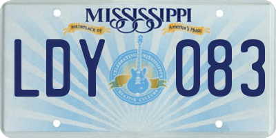 MS license plate LDY083