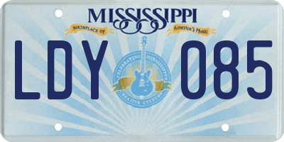 MS license plate LDY085