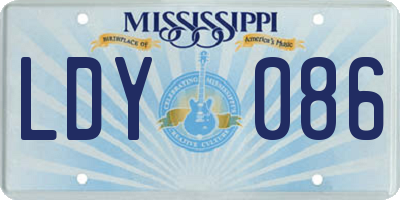 MS license plate LDY086