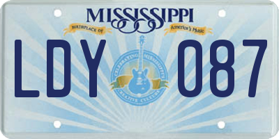 MS license plate LDY087