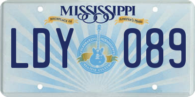 MS license plate LDY089