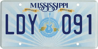 MS license plate LDY091