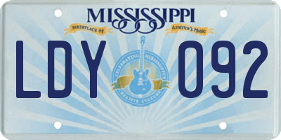 MS license plate LDY092