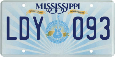 MS license plate LDY093