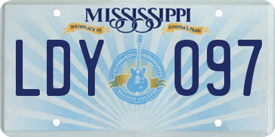 MS license plate LDY097