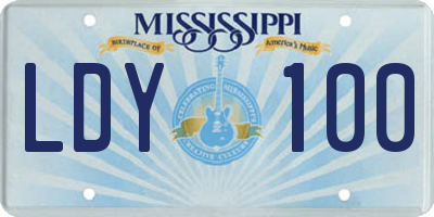 MS license plate LDY100