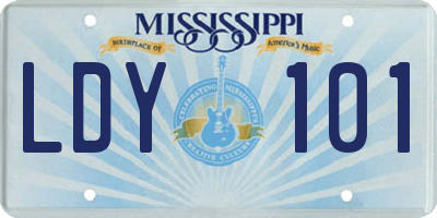 MS license plate LDY101