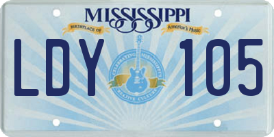 MS license plate LDY105
