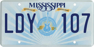 MS license plate LDY107