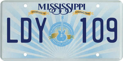 MS license plate LDY109